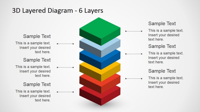 6 Levels 3D Layered Diagram for PowerPoint