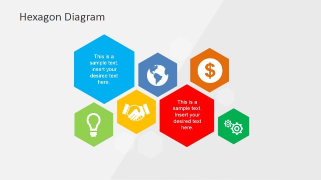 Flat Hexagonal Icons PowePoint Shapes
