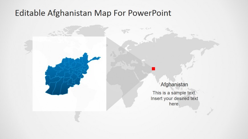 PowerPoint World Map with Afghanistan Highligthed