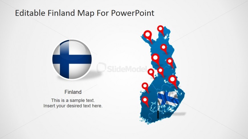 Finland Map & Flag for PowerPoint