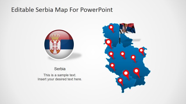 Editable Serbia Map For PowerPoint
