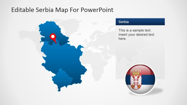 Editable Sates of Serbia for PowerPoint