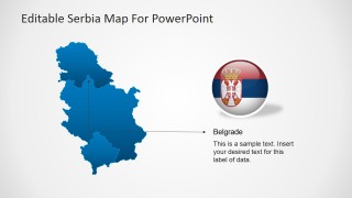 Flat Serbian Map with Belgrade GPS Location