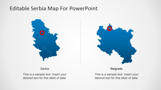Double Serbia Map of Capital City and Major Regions Diagram
