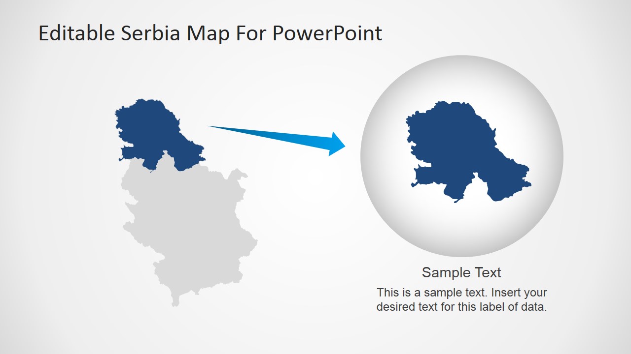 Editable Vojvodina Border Map of Serbia