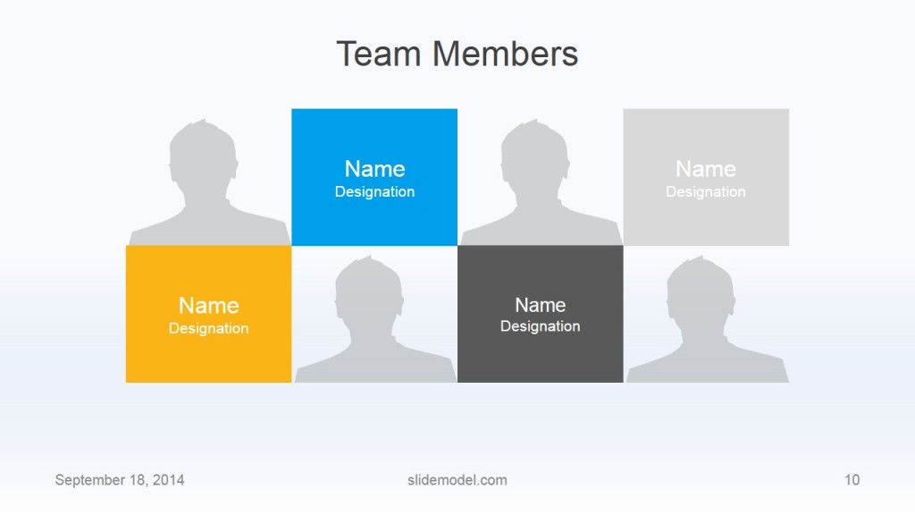 Flat Business Template with Members Slide - SlideModel