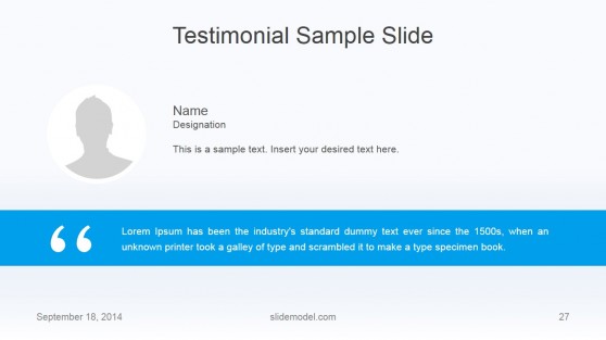 Flat Business Testimonial Slide Design