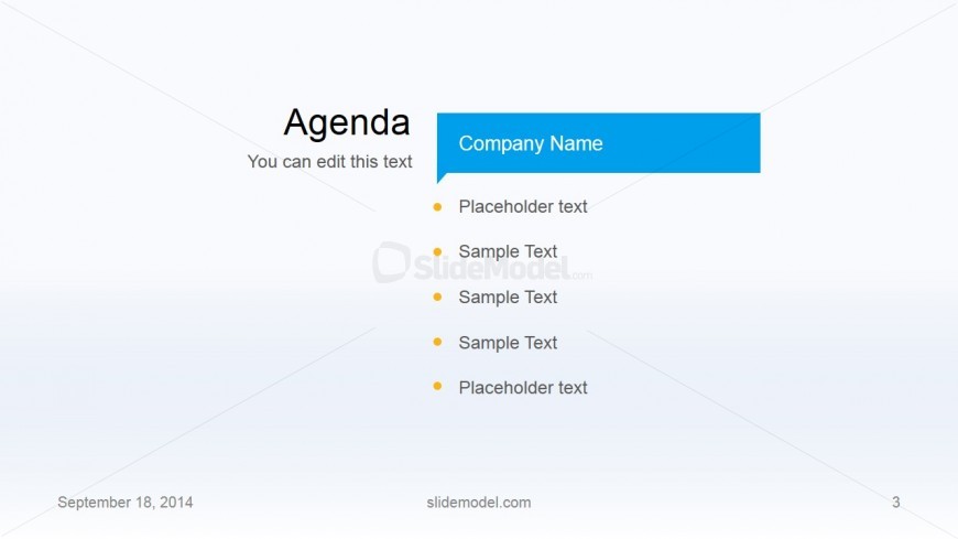 Flat Business Template Agenda Slide Design