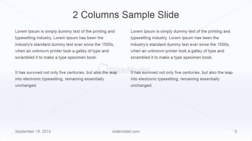 Flat Business 2 Columns Slide Design