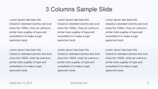 Flat Business 3 Columns Slide Design