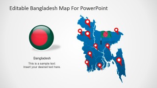 PowerPoint Map of Peoples Republic of Bangladesh