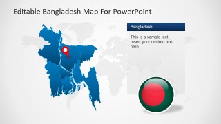 PowerPoint World Map Background with Bangladesh Map