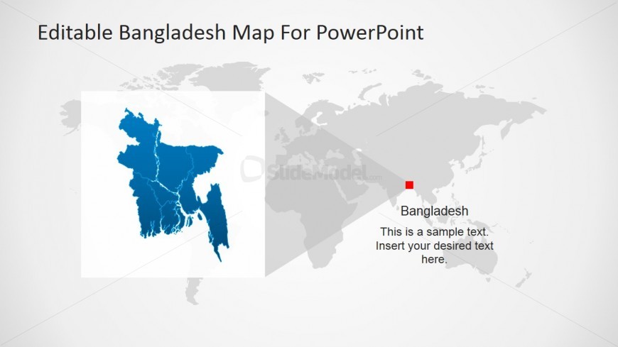 PowerPoint World Map With Bangladesh Highlight