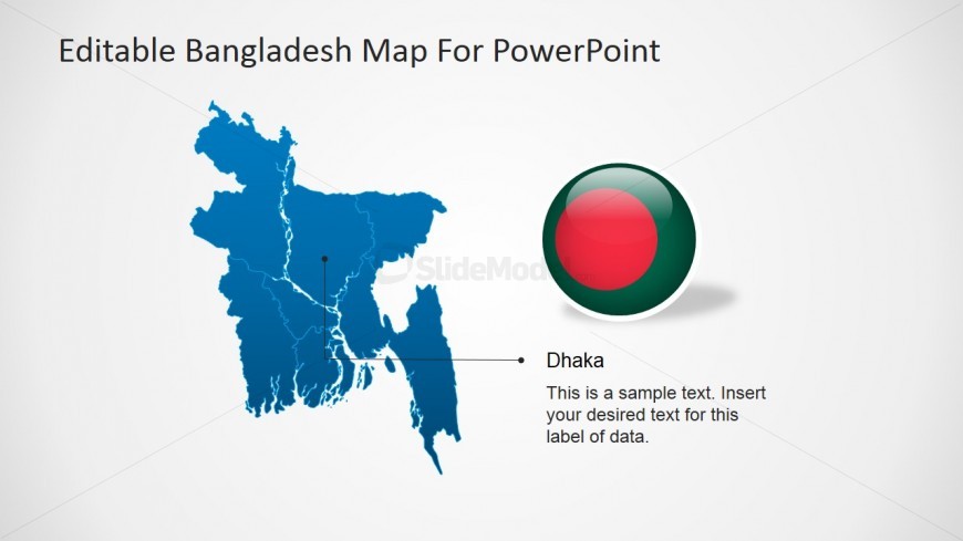 PowerPoint Political Outline Map of Bangladesh