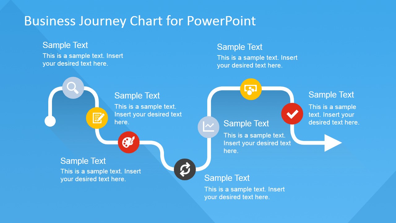 Flat Business Journey Chart PowerPoint Template SlideModel