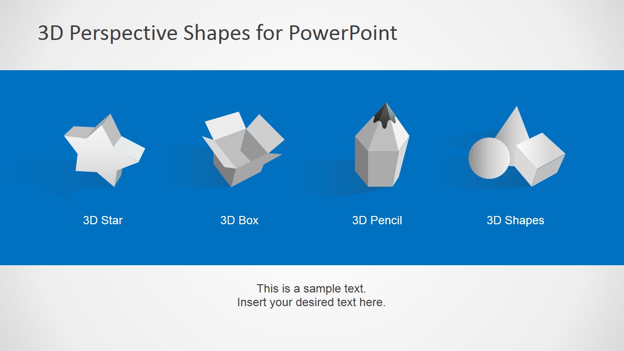 3D Perspective Icons for PowerPoint with Grey Gradient