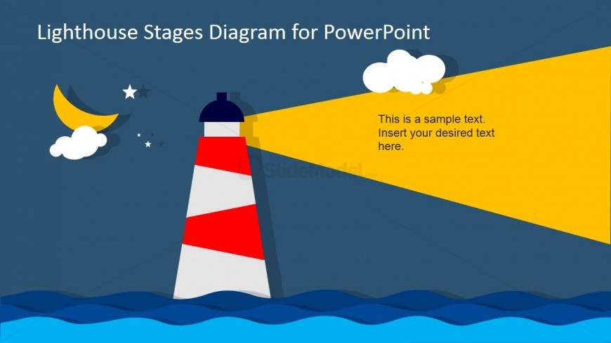 Lighthouse at Night PowerPoint Slide Design