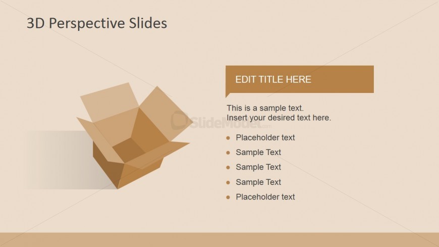 3D Opened Box Shape for PowerPoint Presentations