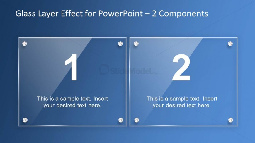 Glass Effect PowerPoint Slide Design - 2 Components