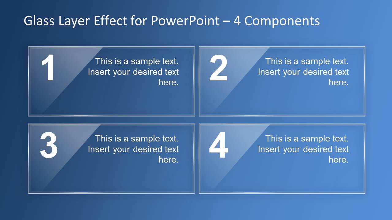 Glass Effect PowerPoint Slide Design - 4 Components