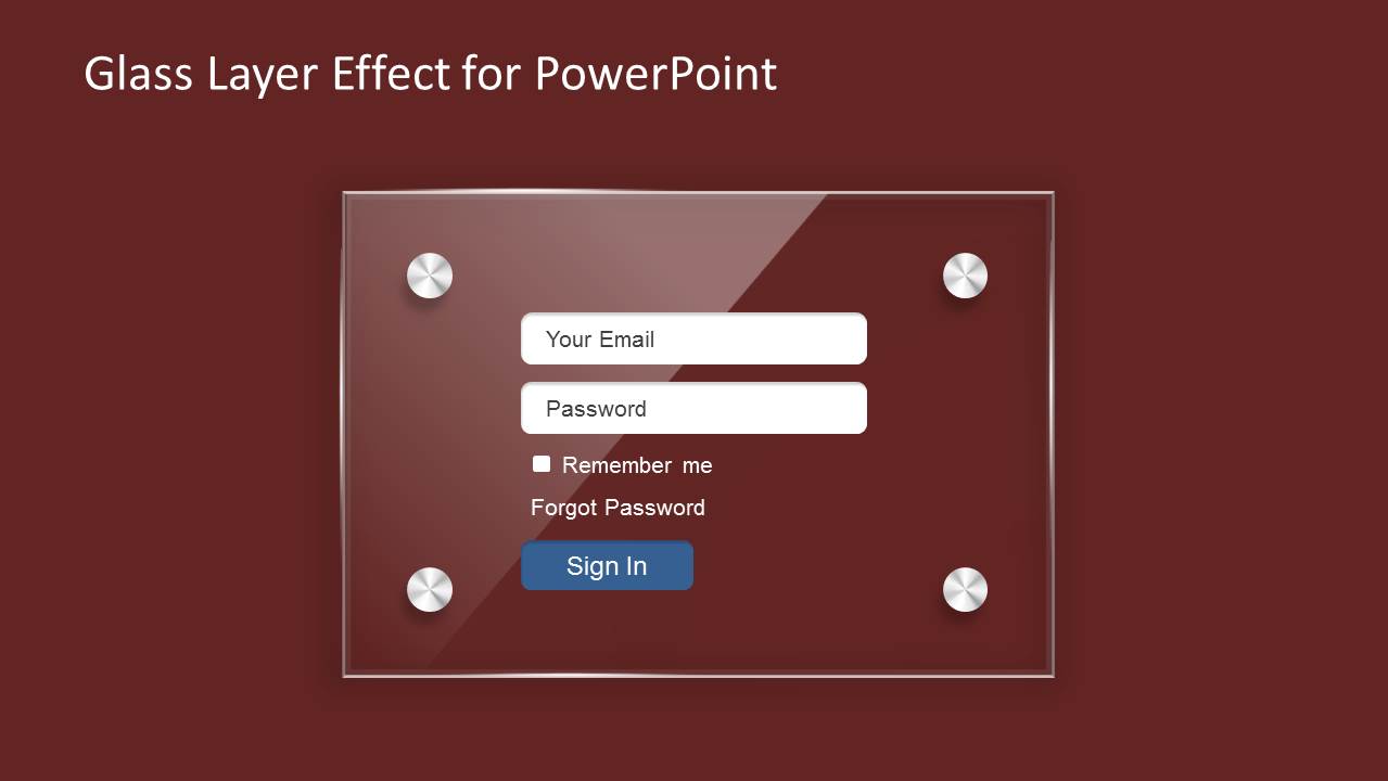 Magenta Background Glass Layer Effect PowerPoint