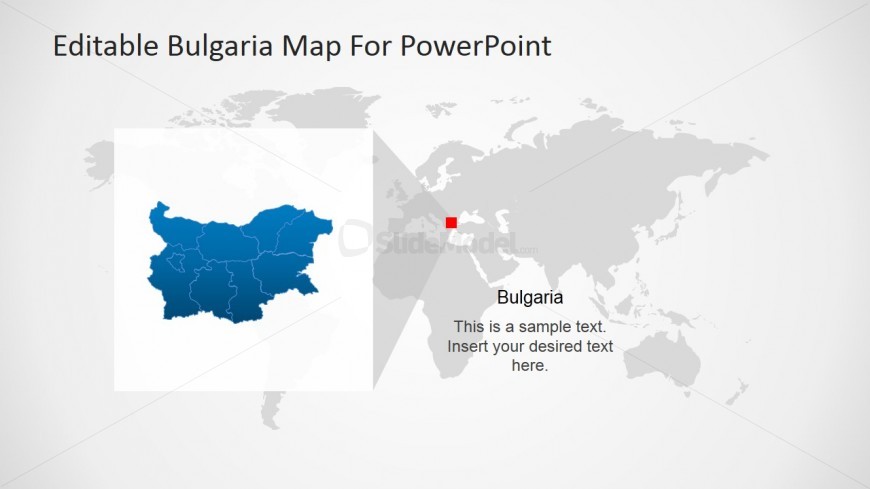 World Map and Bulgaria PowerPoint Slide
