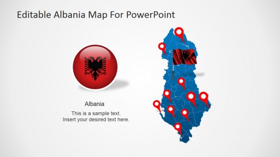 Editable Albania PowerPoint Map