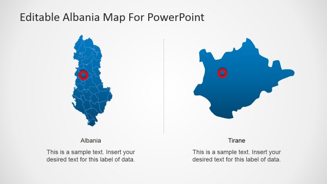PowerPoint Slide for Borders with Albanian Map