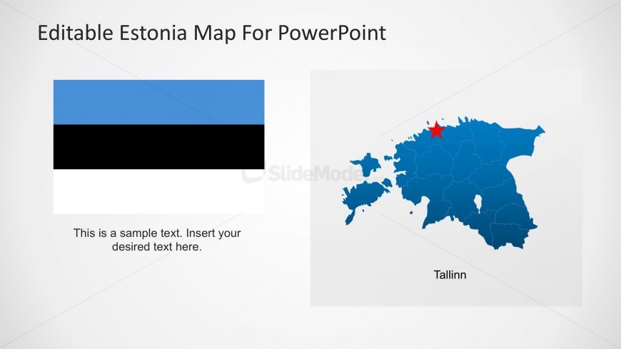 PPT Map of Estonia with Flag