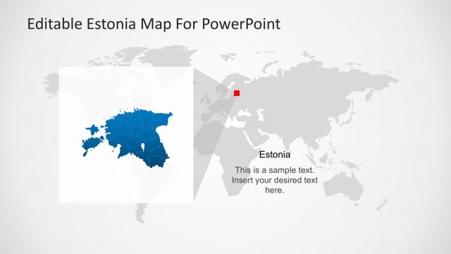 Estonia Highlight in World Map for PowerPoint