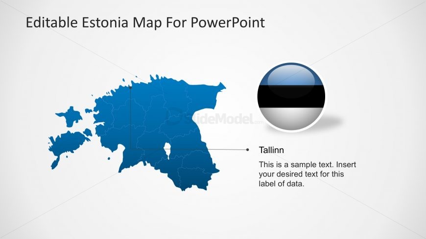 PPT Map of Estonia with City Marker