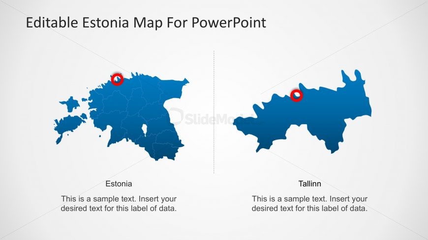 Estonia Editable PowerPoint Map with Capital City Marker