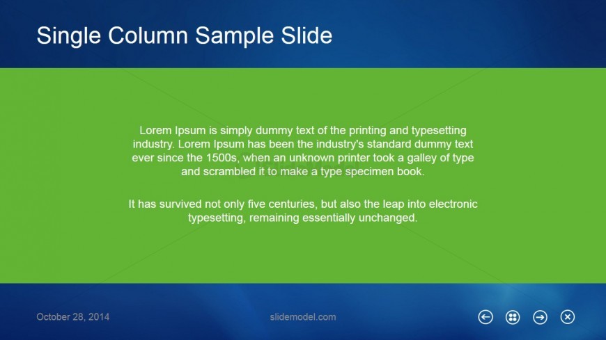 Single Column Sample Slide Design for PowerPoint