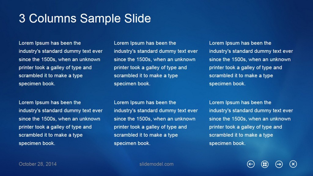 3 Columns Metro UI Slide Design - SlideModel