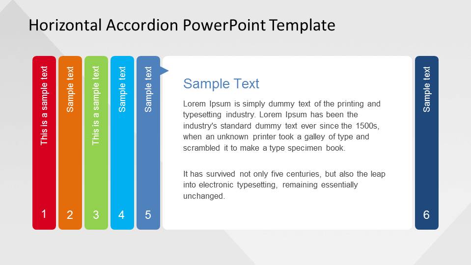 Fifth Step Horizontal Accordion for PowerPoint - SlideModel