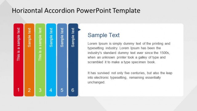 6 Steps Horizontal Accordion for PowerPoint
