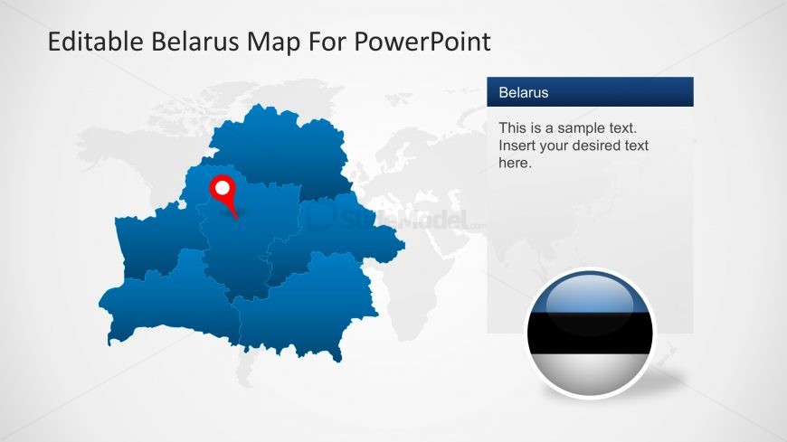 PowerPoint Map of Belarus with Highlighted States