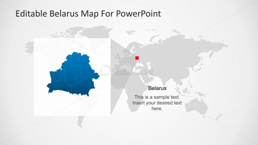 PPT Map Templates of Belarus in Worldmap