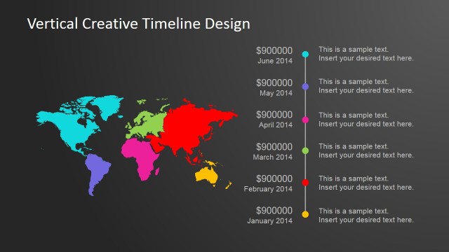 Vertical Creative Timeline Design for PowerPoint