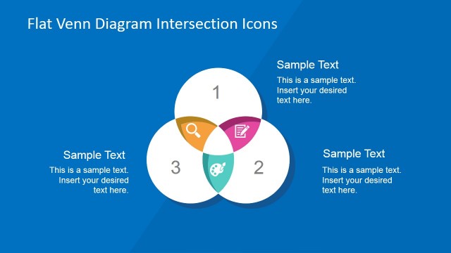 Flat Venn Diagram Intersection Icons