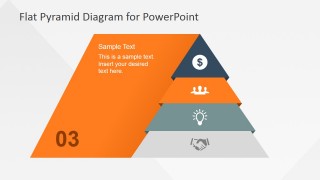 Flat Pyramid Diagram 4 Steps - 3 Level