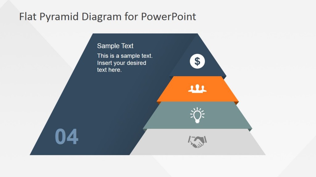 Flat Pyramid Diagram 4 Steps - 4 Level - SlideModel
