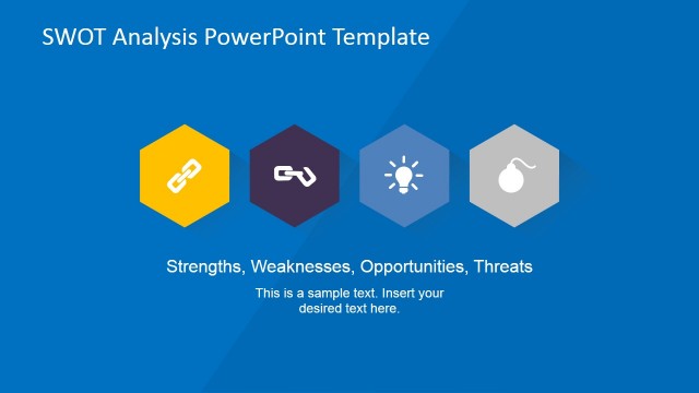 Creative SWOT Flat Design Diagram for PowerPoint