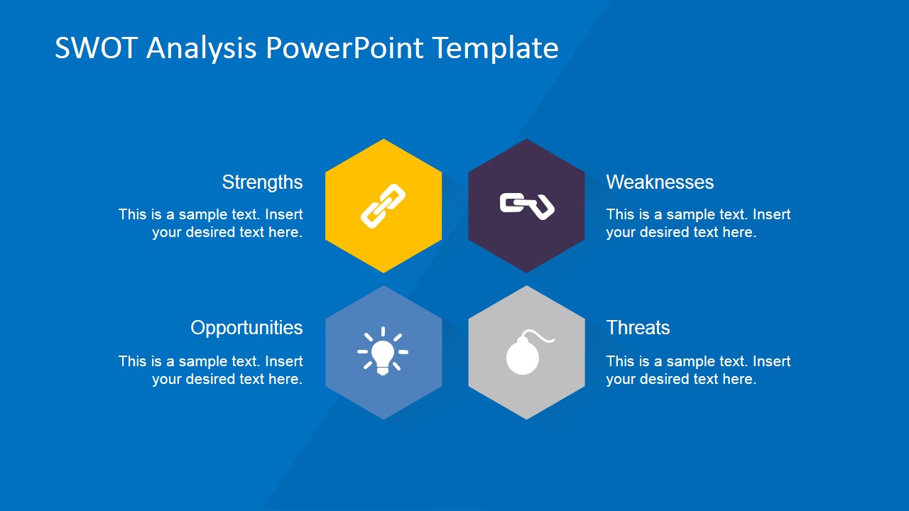 Creative SWOT Flat Design Diagram for PowerPoint - SlideModel