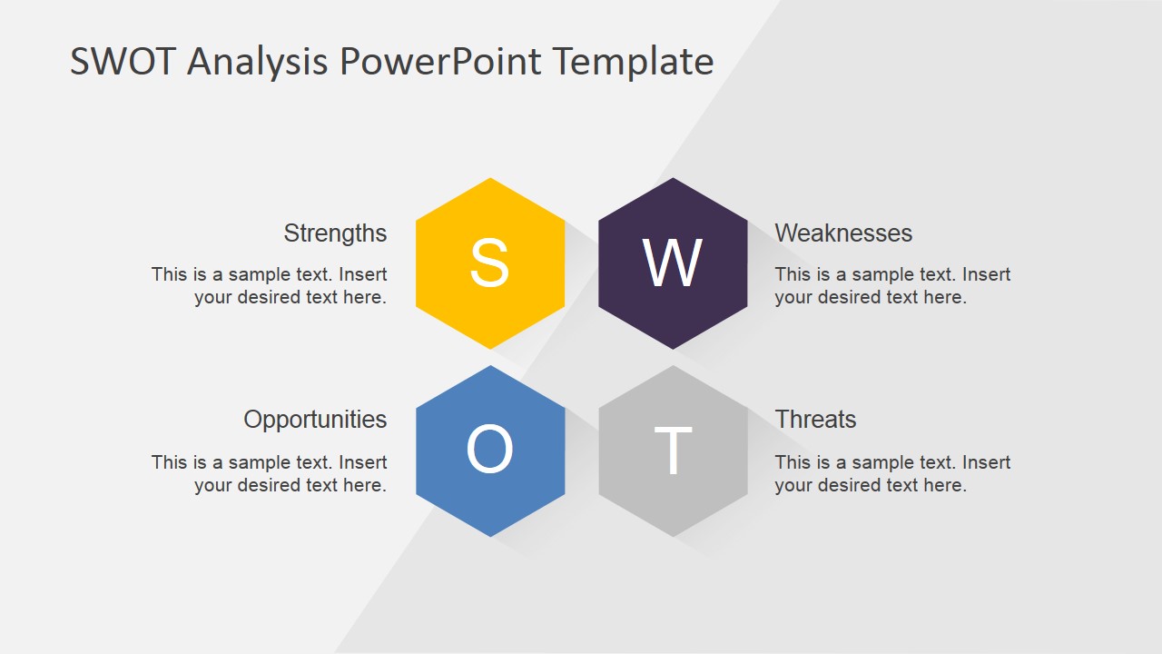 Creative SWOT Flat Design Diagram for PowerPoint - SlideModel