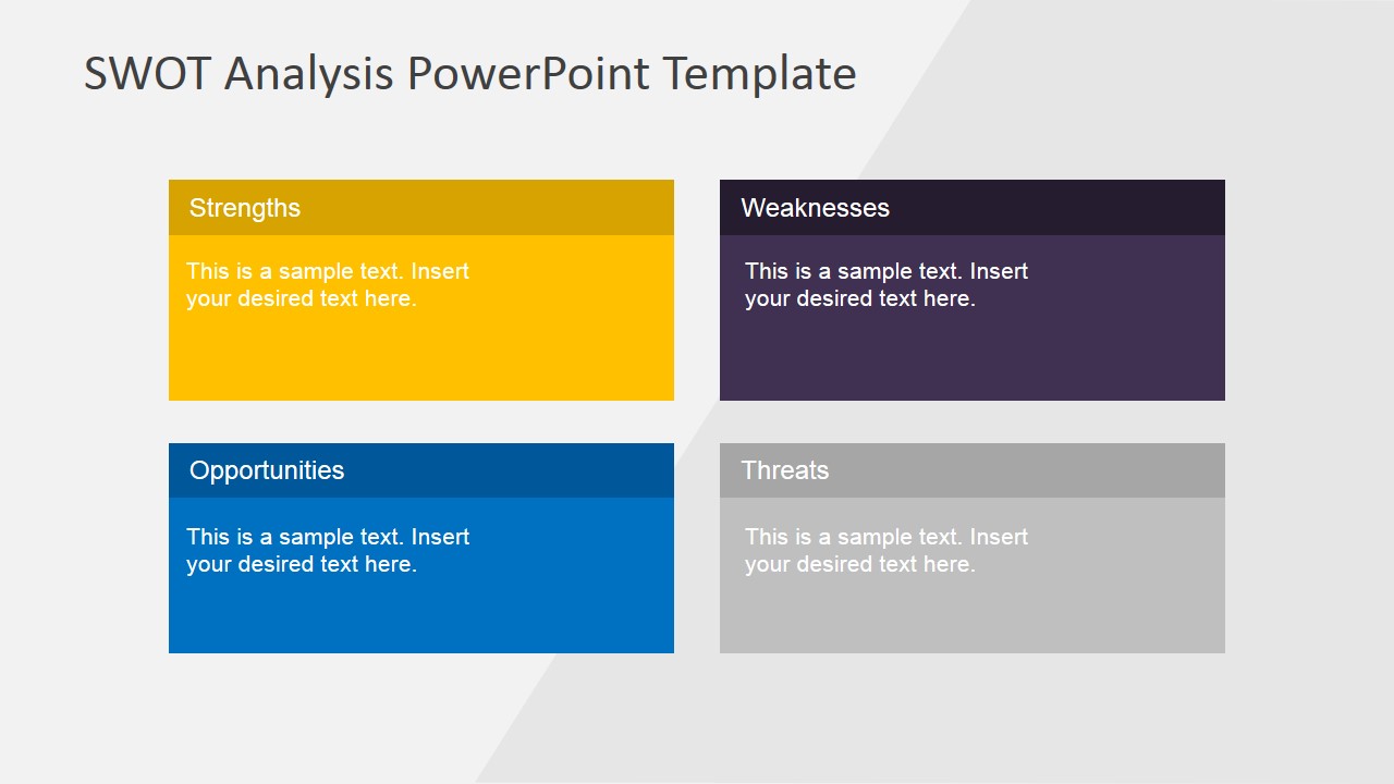 Creative SWOT Flat Design Diagram for PowerPoint - SlideModel