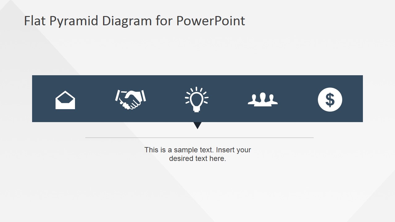 5 Levels Flat Pyramid Diagram Template for PowerPoint