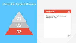 Third Step Described of Flat Pyramid Diagram for PowerPoint