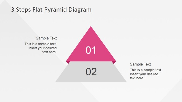 Two Steps Flat Pyramid PowerPoint Diagram