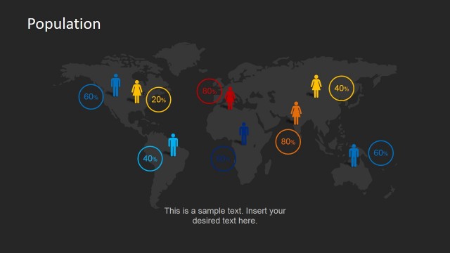 Male and Female Worldmap Demographics Infographic